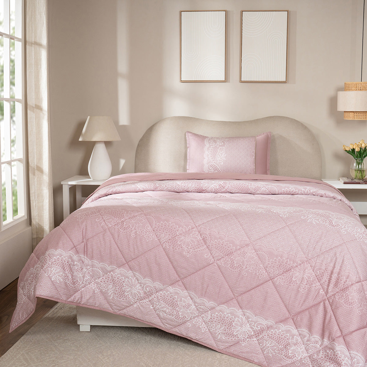 Quilt 110GSM 100% Cotton Shell Filigree Heritage Garden Woodrose