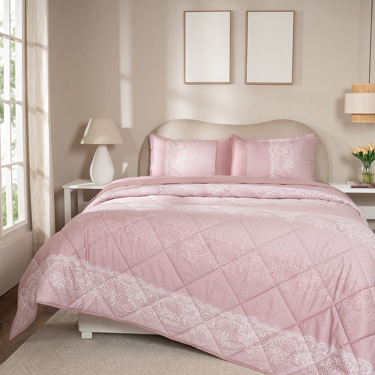 Quilt 110GSM 100% Cotton Shell Filigree Heritage Garden Woodrose
