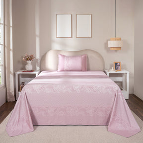 Bedsheet with Pillow Case 100% Cotton Filigree Heritage Garden Woodrose