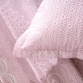 Fitted Sheet with Pillow Case 100% Cotton Filigree Heritage Garden Woodrose