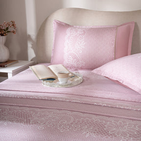 Fitted Sheet with Pillow Case 100% Cotton Filigree Heritage Garden Woodrose