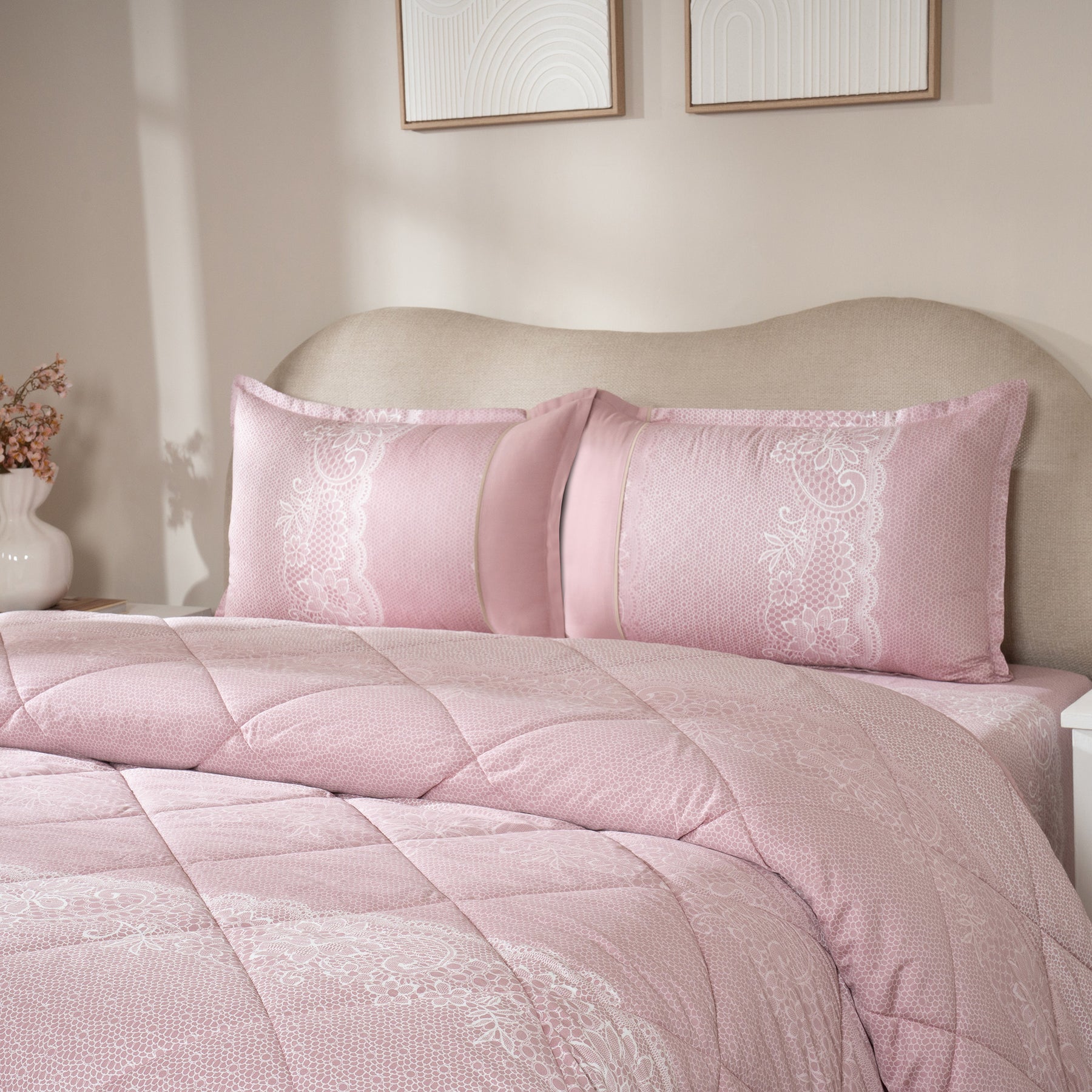 Quilt 300GSM 100% Cotton Shell Filigree Heritage Garden Woodrose