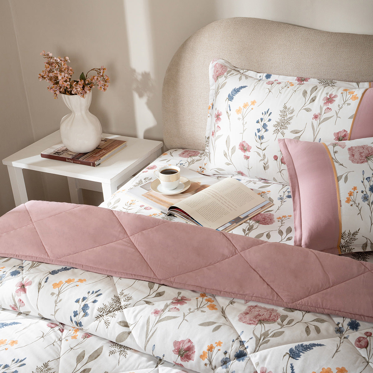 Quilt 100% Cotton Shell Rosellea Heritage Garden Old Rose