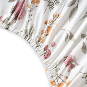 Fitted Sheet with Pillow Case 100% Cotton Rosellea Heritage Garden Old Rose