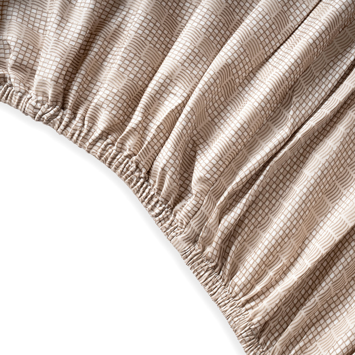 Fitted Sheet with Pillow Case 100% Cotton Tessaro Heritage Garden Beige