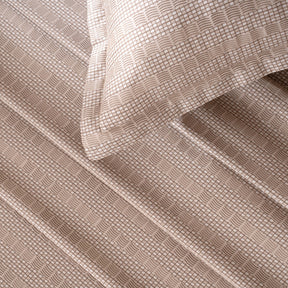 Fitted Sheet with Pillow Case 100% Cotton Tessaro Heritage Garden Beige
