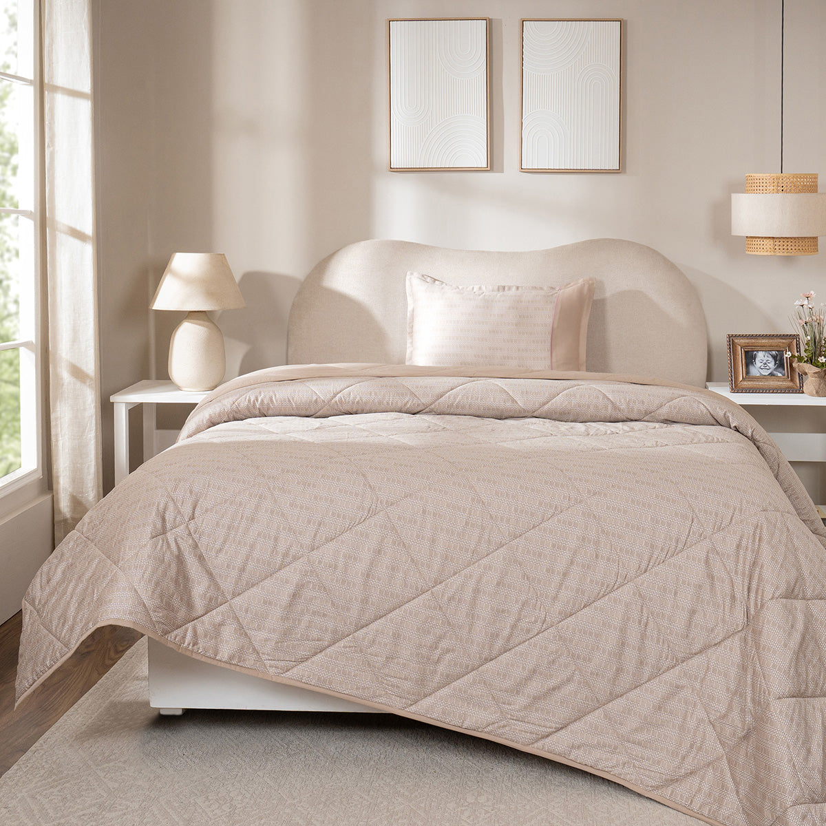Quilt 100% Cotton Shell Tessaro Heritage Garden Beige