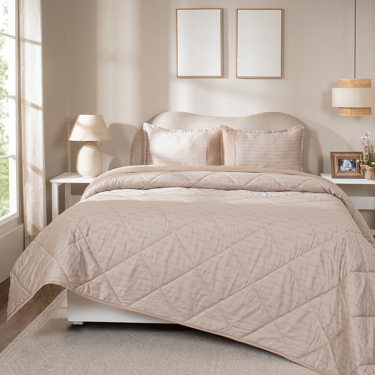 Quilt 100% Cotton Shell Tessaro Heritage Garden Beige