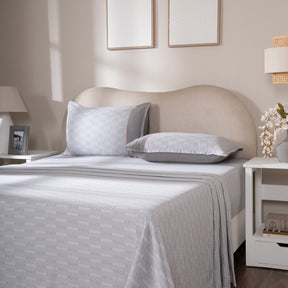 Bedsheet with Pillow Case 100% Cotton Tessaro Heritage Garden Grey