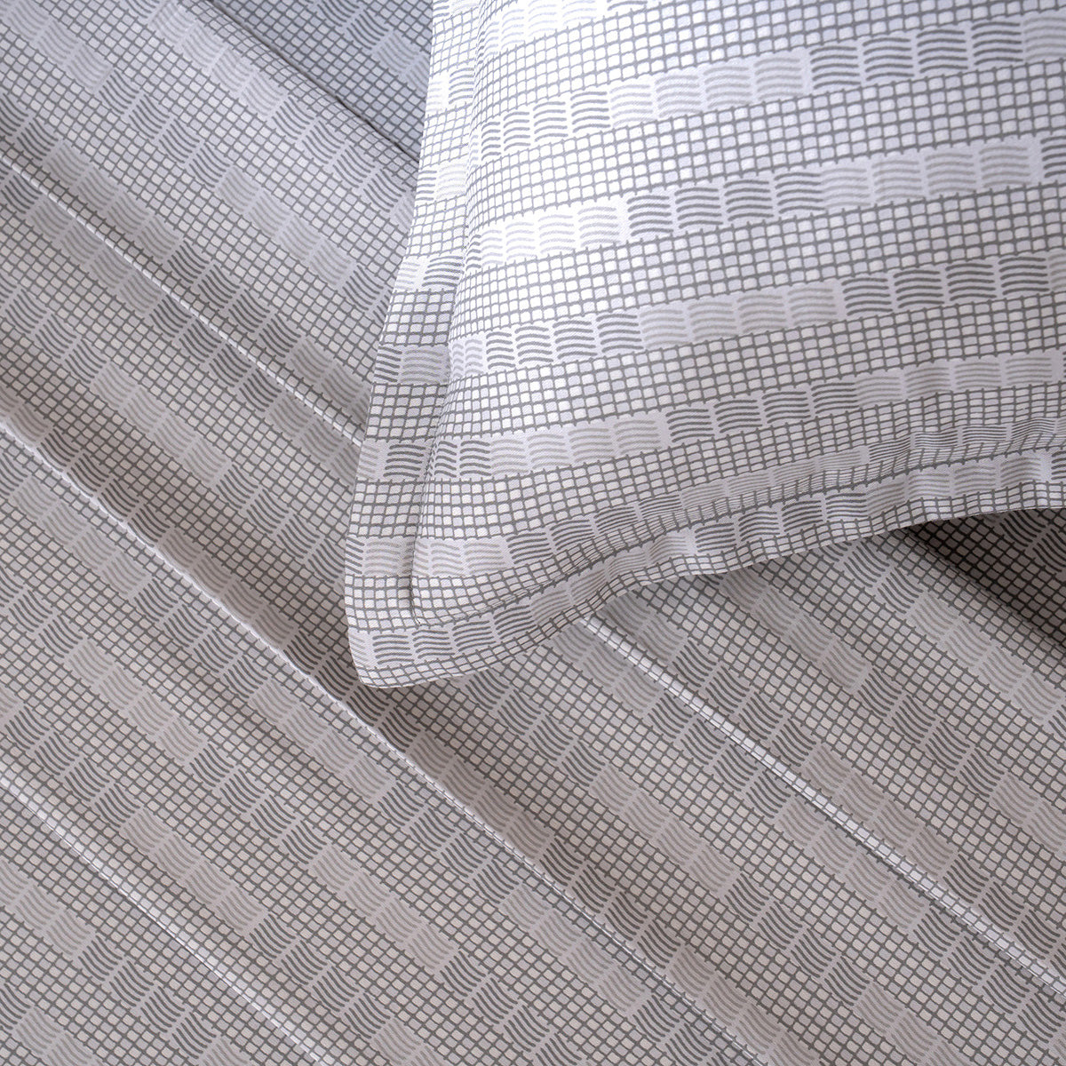 Bedsheet with Pillow Case 100% Cotton Tessaro Heritage Garden Grey