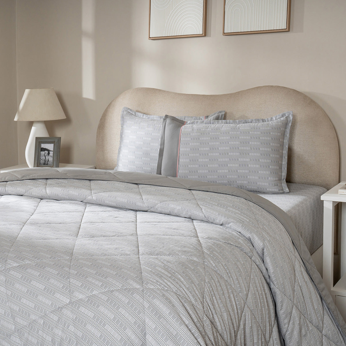 Quilt Set 4 Pcs Set Tessaro Heritage Garden Grey