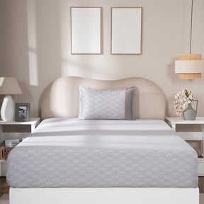 Fitted Sheet with Pillow Case 100% Cotton Tessaro Heritage Garden Grey