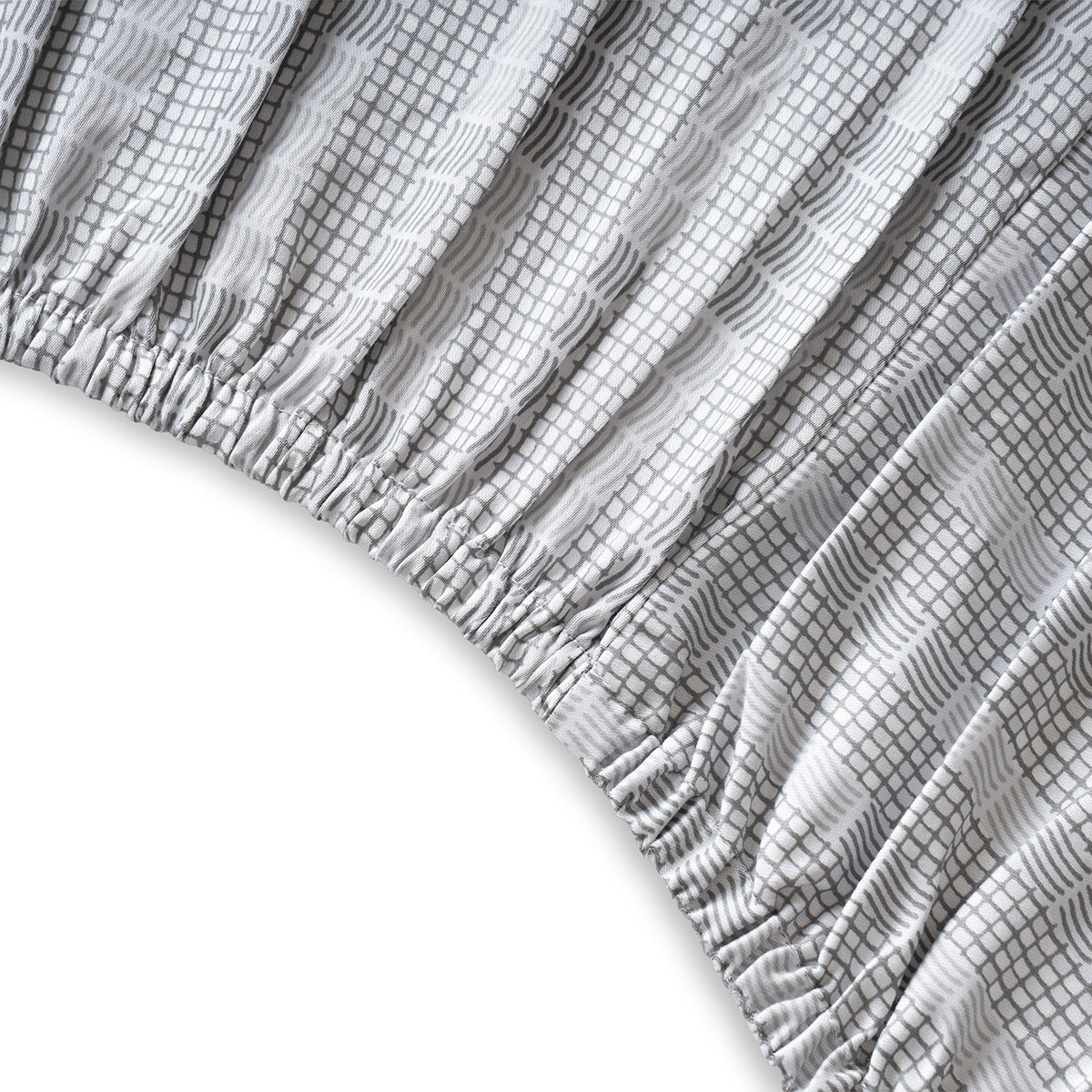 Fitted Sheet with Pillow Case 100% Cotton Tessaro Heritage Garden Grey