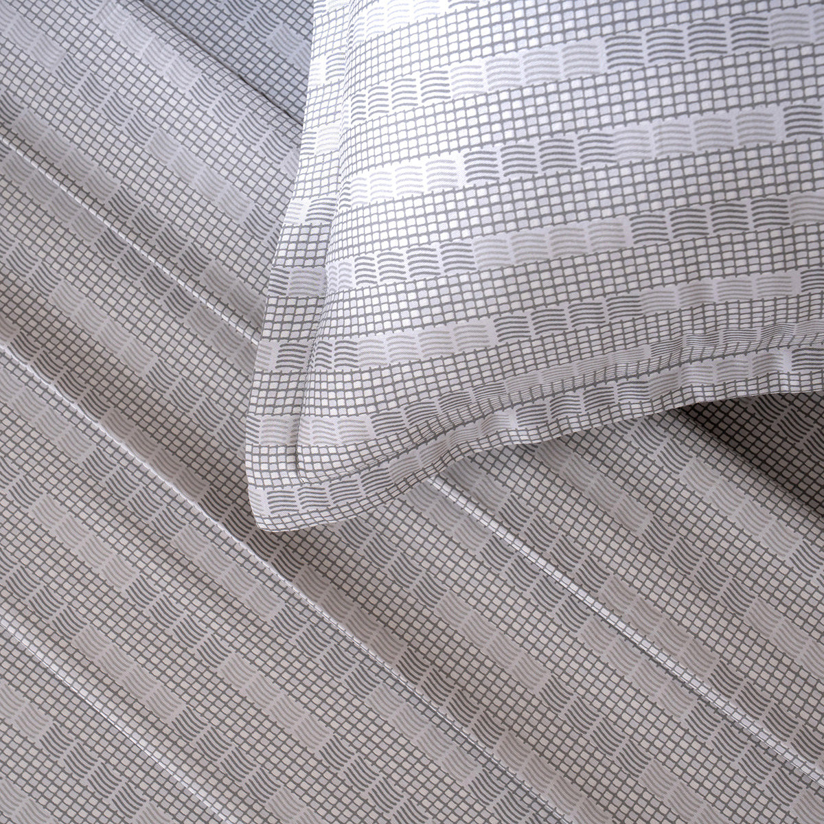 Fitted Sheet with Pillow Case 100% Cotton Tessaro Heritage Garden Grey