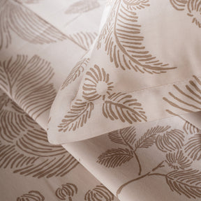 Bedsheet with Pillow Case 100% Cotton Stria Floral Heritage Garden Beige
