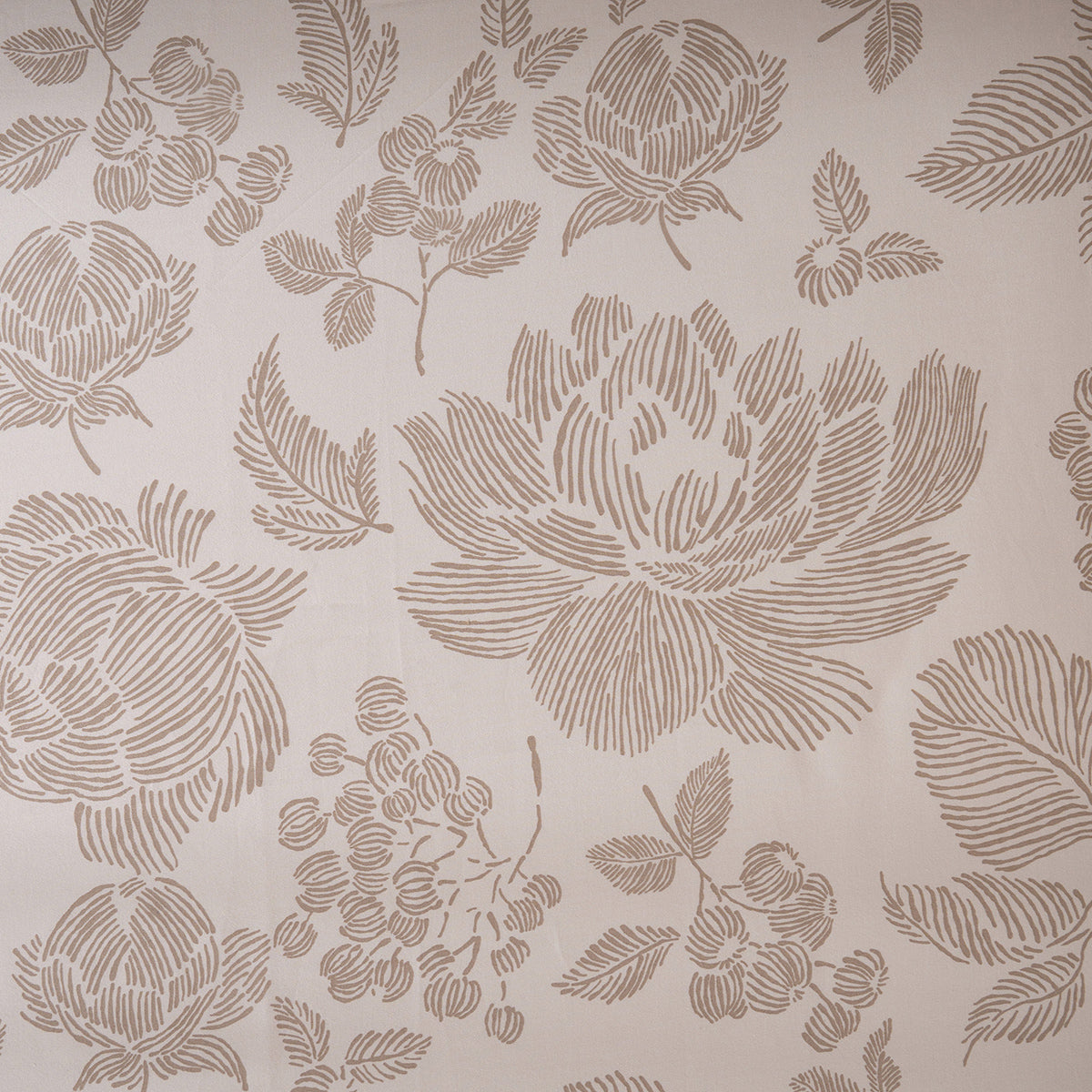 Bedsheet with Pillow Case 100% Cotton Stria Floral Heritage Garden Beige
