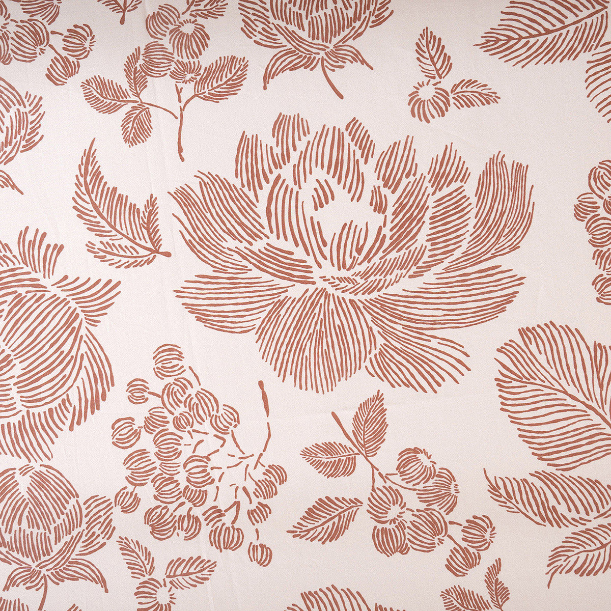 Bedsheet with Pillow Case 100% Cotton Stria Floral Heritage Garden Rust