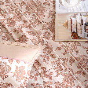 Bedsheet with Pillow Case 100% Cotton Stria Floral Heritage Garden Rust