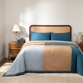 Quilt Set Ideal For Gifting Colorblock Quilt Set Saxsony Blue/Multi
