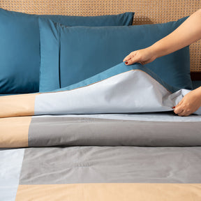 Quilt Set Ideal For Gifting Colorblock Quilt Set Saxsony Blue/Multi