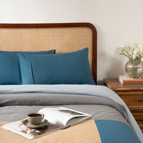 Quilt Set Ideal For Gifting Colorblock Quilt Set Saxsony Blue/Multi