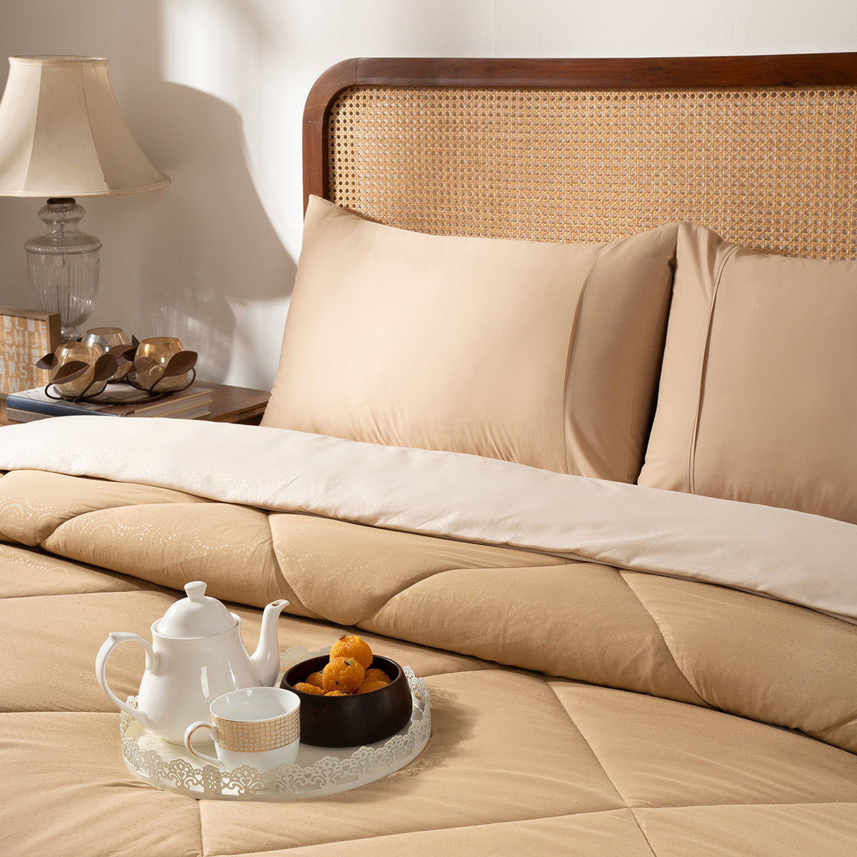 Quilt Set Ideal For Gifting Gravel Quilt Set Warm Sand/Fog