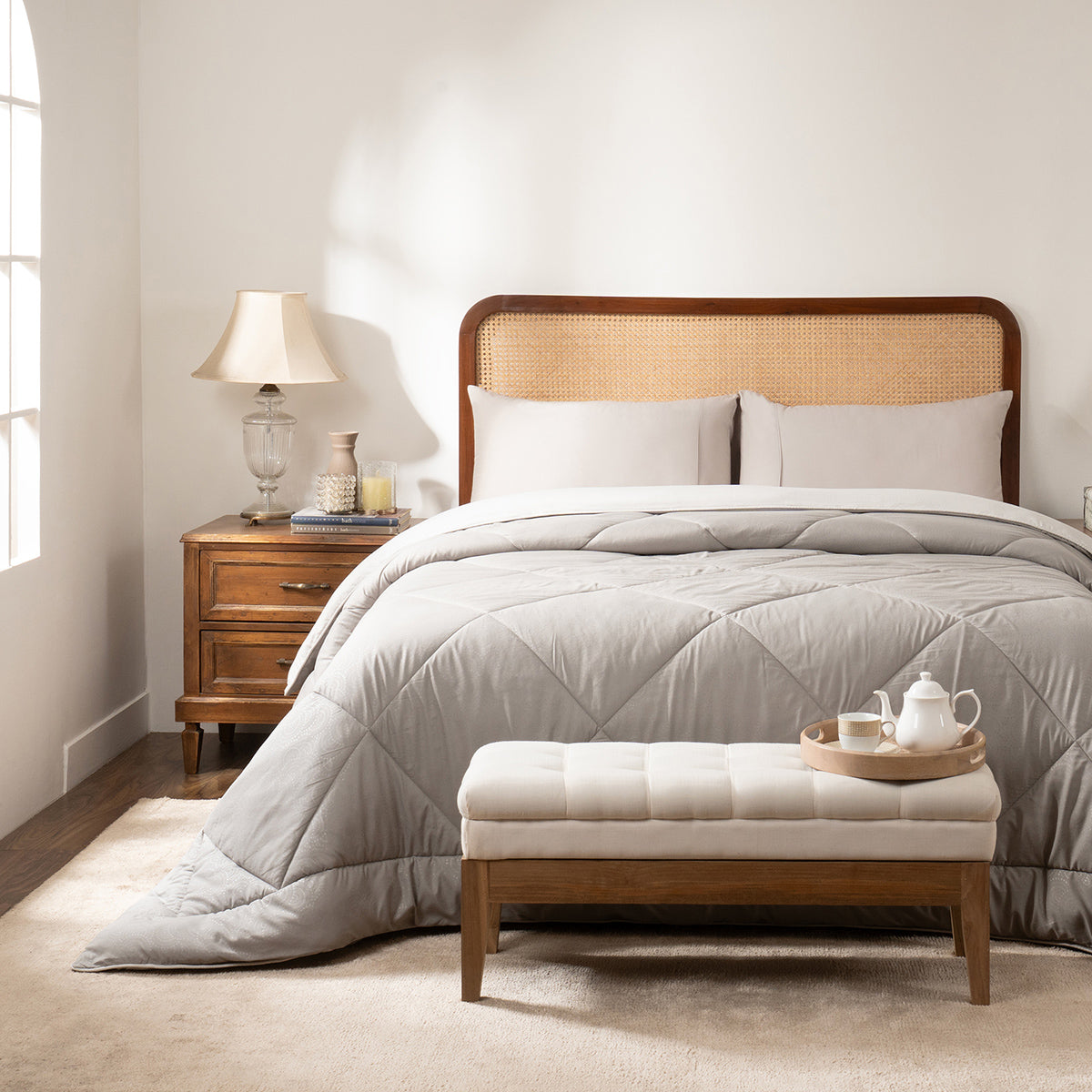 Quilt Set Ideal For Gifting Gravel Quilt Set Ash/Light Ash