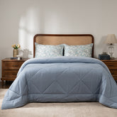 Quilt Set Ideal For Gifting Gravel Quilt Set Ornate Blue/Light Ornate Blue