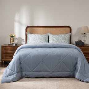 Quilt Set Ideal For Gifting Gravel Quilt Set Ornate Blue/Light Ornate Blue