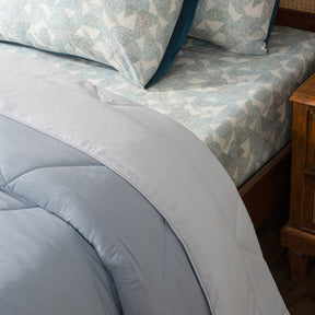 Quilt Set Ideal For Gifting Gravel Quilt Set Ornate Blue/Light Ornate Blue