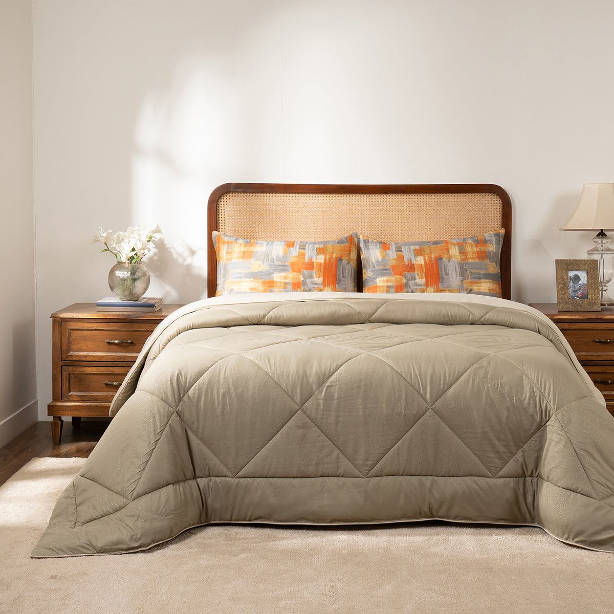 Quilt Set Ideal For Gifting Gravel Quilt Set Sliver Sage/Light Silver Sage