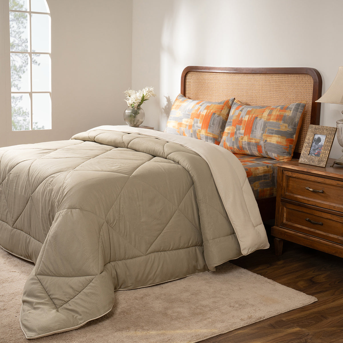 Quilt Set Ideal For Gifting Gravel Quilt Set Sliver Sage/Light Silver Sage