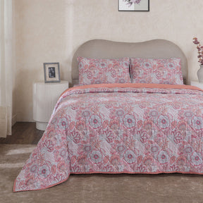 Hermosa Botanic Bloom Petaline 4Pcs Old Rose Quilt Set