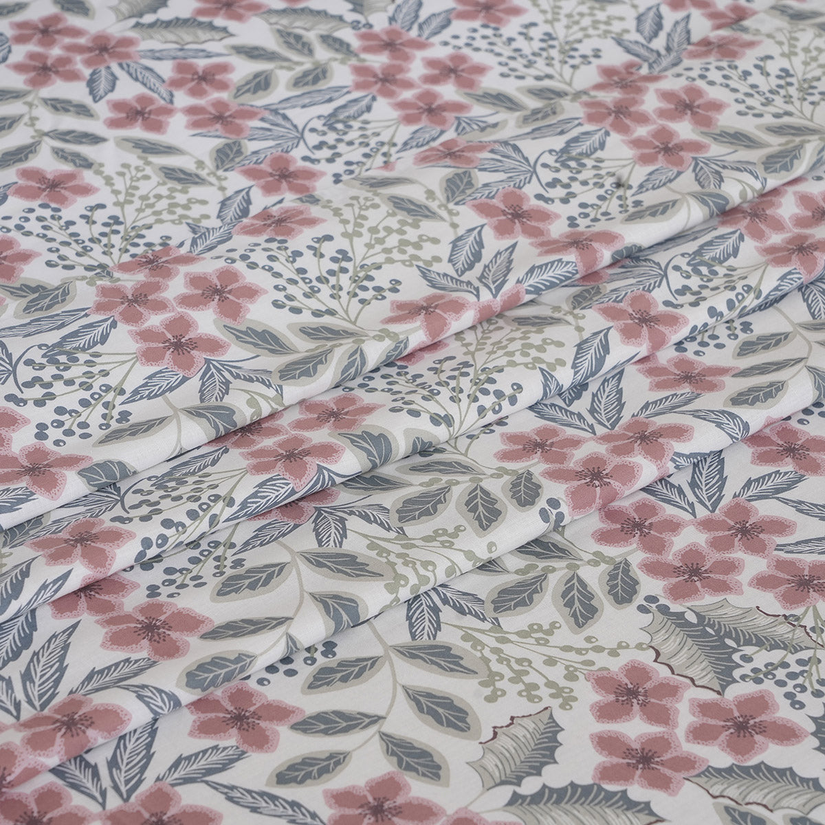 Hermosa Botanic Bloom Fleur Essence 100% Cotton Printed Bedsheet with Pillow Case Red