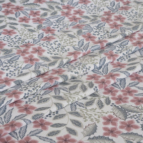 Hermosa Botanic Bloom Fleur Essence 100% Cotton Printed Bedsheet with Pillow Case Red