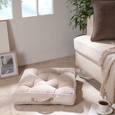 Floor Cushion Solid Fabric 100% Cotton Elevate the space Nomad Nest Beige