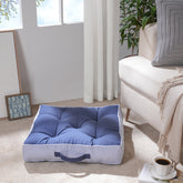 Floor Cushion Solid Fabric 100% Cotton Elevate the space Solace Blue