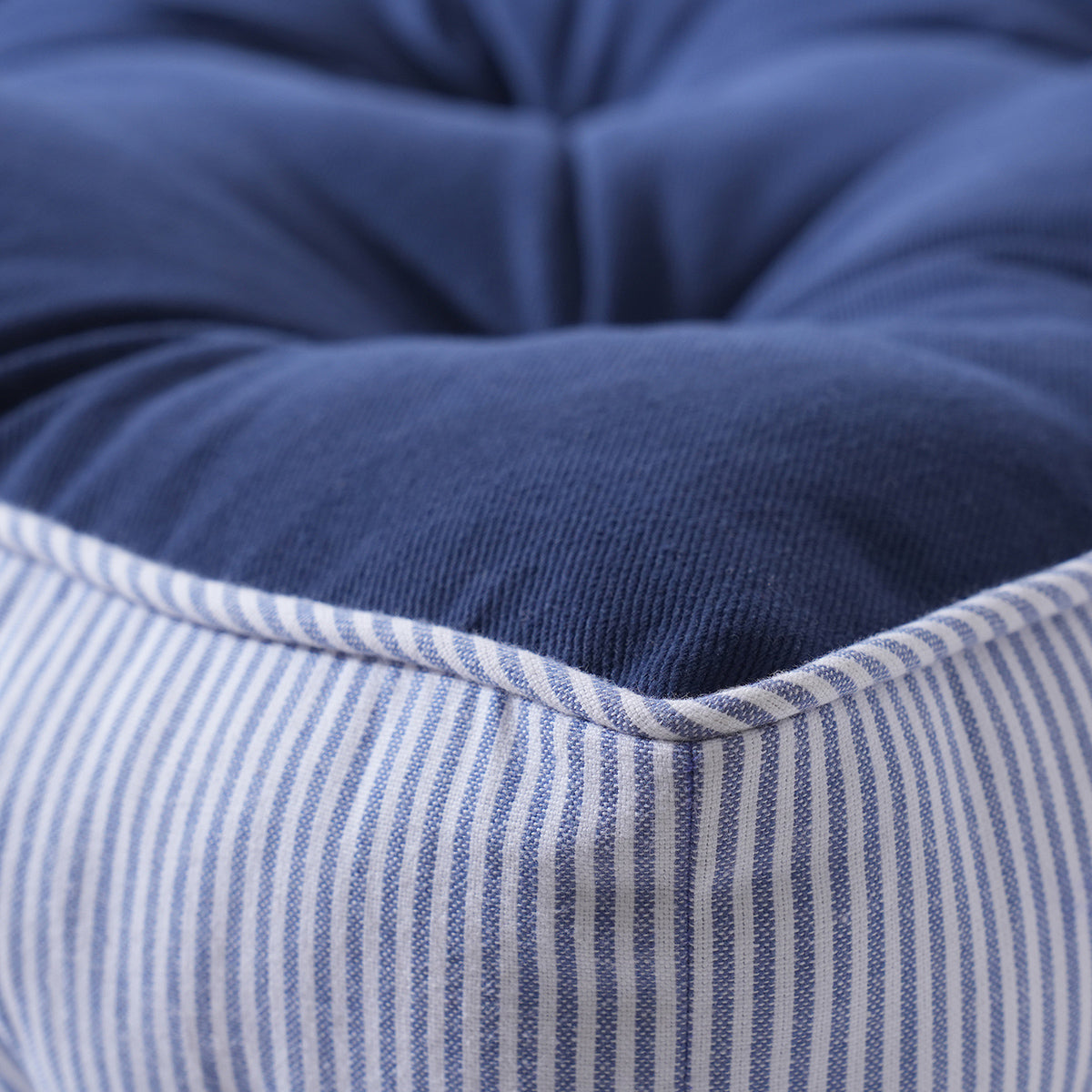 Floor Cushion Solid Fabric 100% Cotton Elevate the space Solace Blue