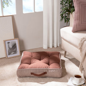 Floor Cushion Solid Fabric 100% Cotton Elevate the space Rustic Loft Rust