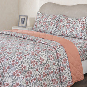 Hermosa Botanic Bloom Fleur Essence 4Pcs Red Quilt Set