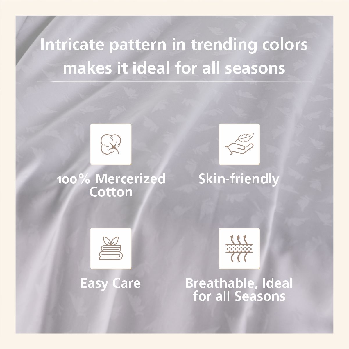 Maspar Leaf Self Jacquard 100% Cotton Ultra Soft Bed Sheet with Pillow Case