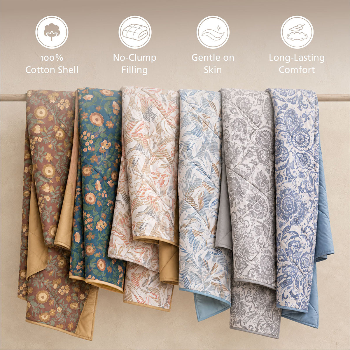 Quilt 100% Cotton Shell Verdant Heritage Garden Teal