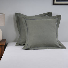 Emmie 100% Egyptian Cotton Woven Green 2PC Pillow Case Euro Set