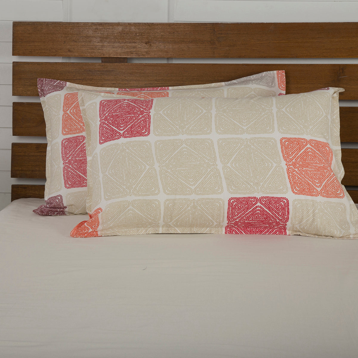 Inhouse Printed Revive Print Pillow Case Set Red