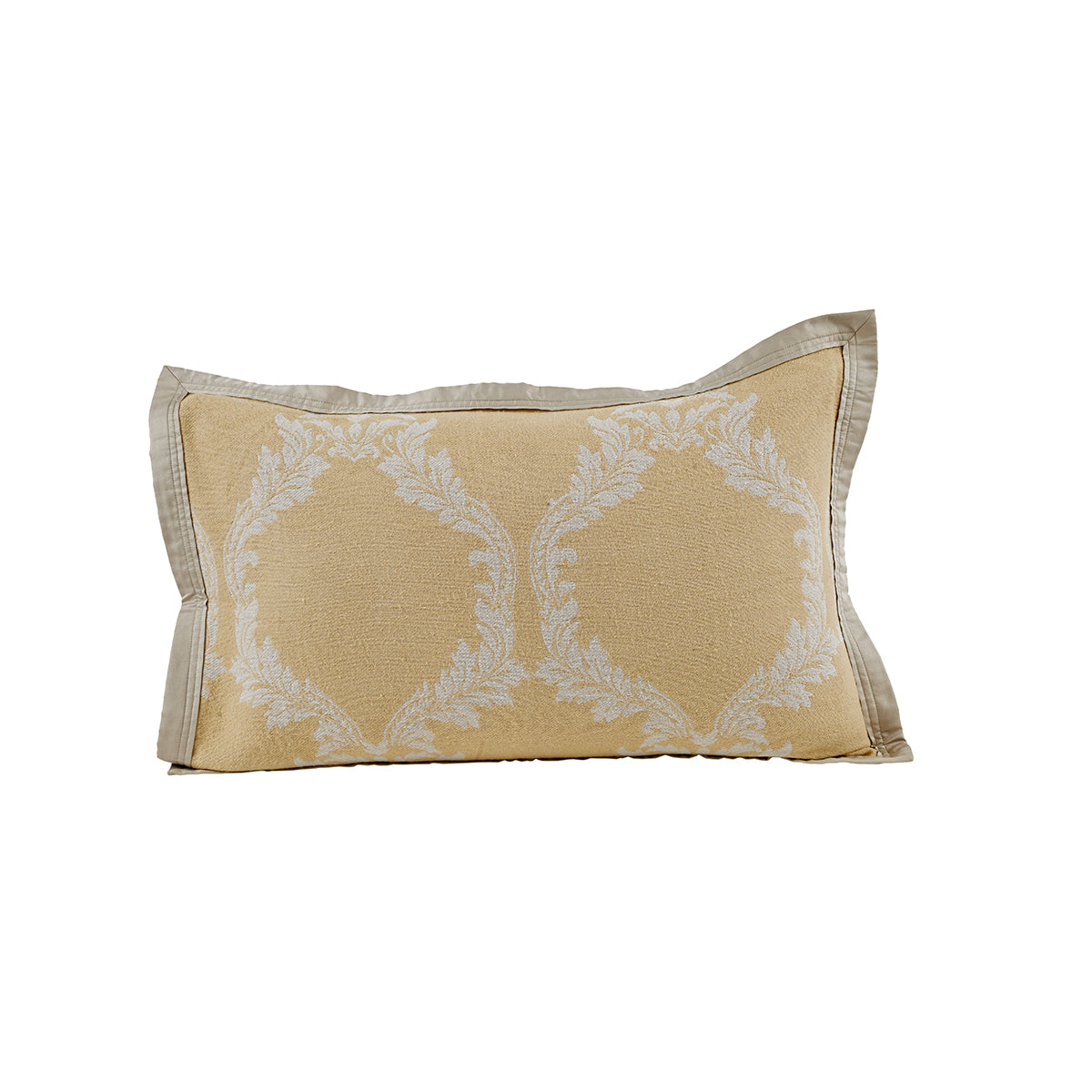 Vintage Peached Fop Jacquard Pillow Sham Set Beige