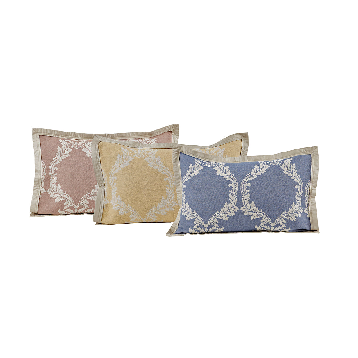 Vintage Peached Fop Jacquard Pillow Sham Set Blue