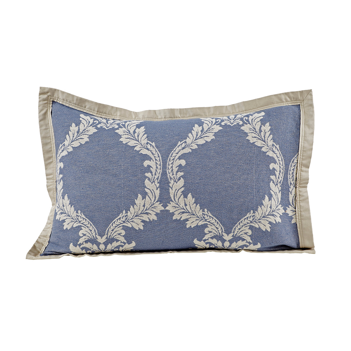 Vintage Peached Fop Jacquard Pillow Sham Set Blue