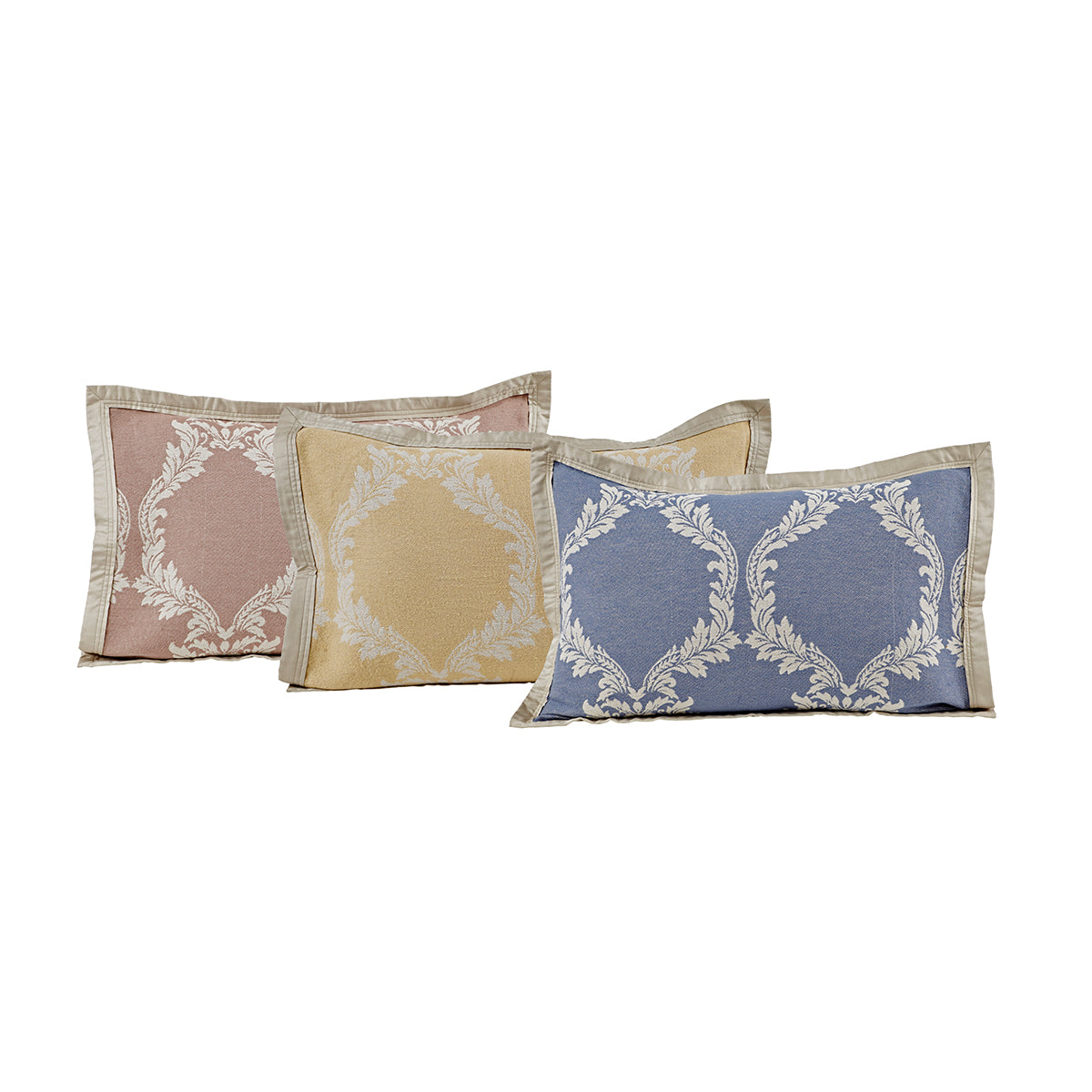 Vintage Peached Fop Jacquard Pillow Sham Set Neutral