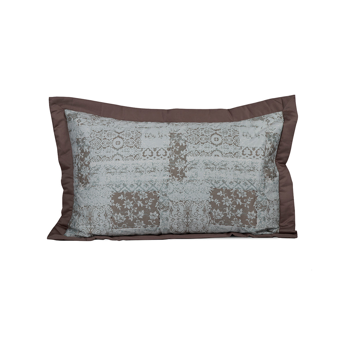 Vintage Quilted Hand Renascence Print Pillow Sham Set Blue