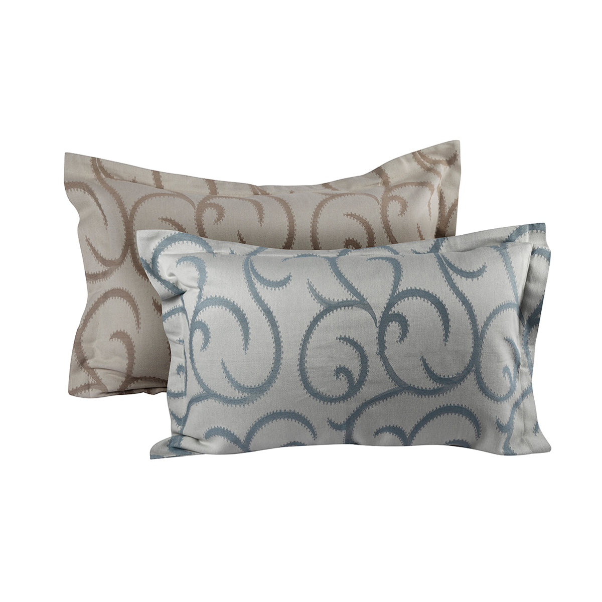Vintage Jacquard Scroll Finesse Pillow Sham Set Blue